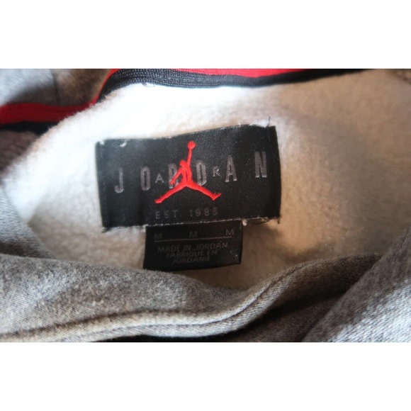 Nike Air Jordan Gray Hoodie with Black and Red Accents - Picture 5 of 5